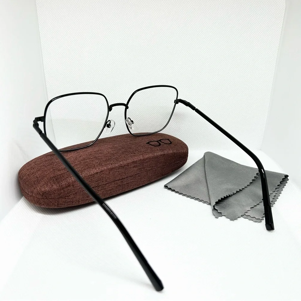 Black Frame Blue Light Blocking Optical Glasses with Hard Case